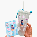 Duo — Vaso Glitter Transparente + Plantilla de Stickers Personalizada
