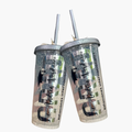 Vaso Glitter Plata Personalizado
