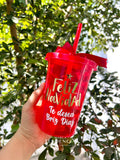10 Vasos Navideños Personalizados Rojos con Nombre
