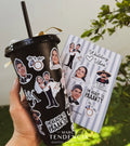 Vaso Negro con Plantilla de Stickers para Personalización - Desde 10 pares