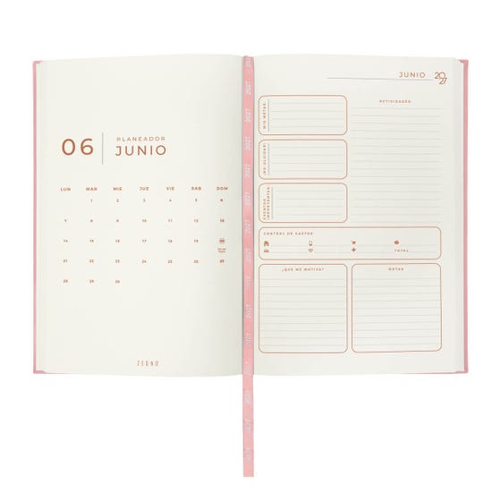 Agenda diaria 2027 personalizada | Rosa